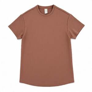 Member's Mark Sandwash Rib Tee Dress Womens L Brown Pockets Stretch NWT